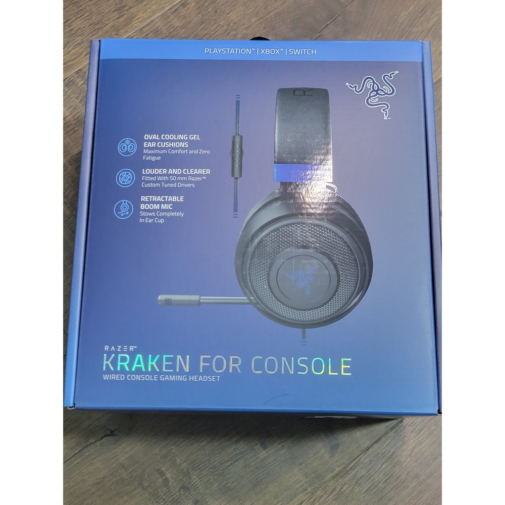 Razer Kraken for Console Wired Gaming Headset PS5 Xbox Switch PC Black Blue